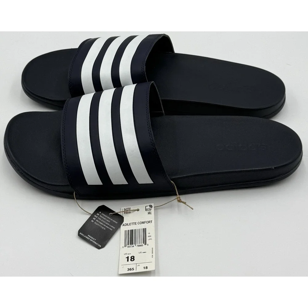Adidas Adilette‎ Comfort Blue Slip On Slides GZ5892 Men's Sz 18